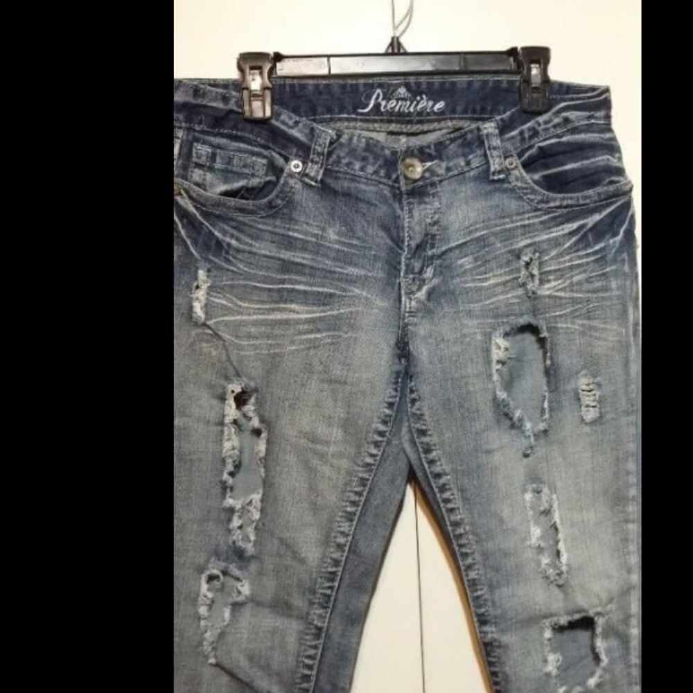 Rue21 Premier Denim Women's Distressed (Holes) Skinny Jeans Sz 13/14